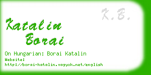 katalin borai business card